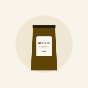 Graines de nigelle bio 250 g, sachet kraft